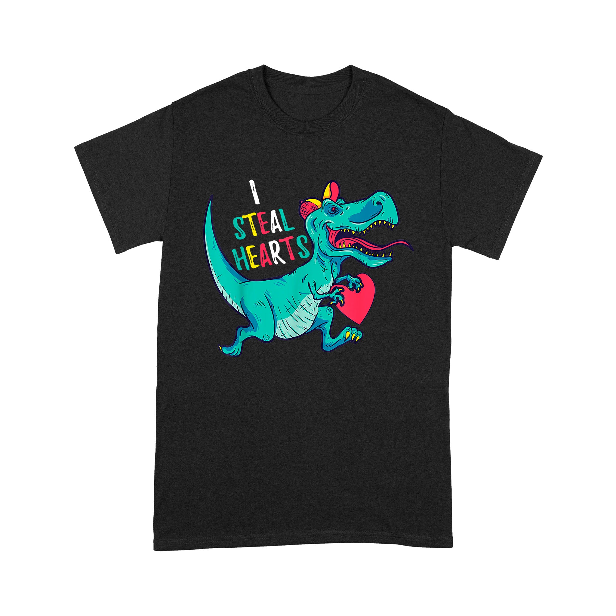 Valentines Day Dinosaur I Steal Hearts Gifts For Boys – Standard T-Shirt