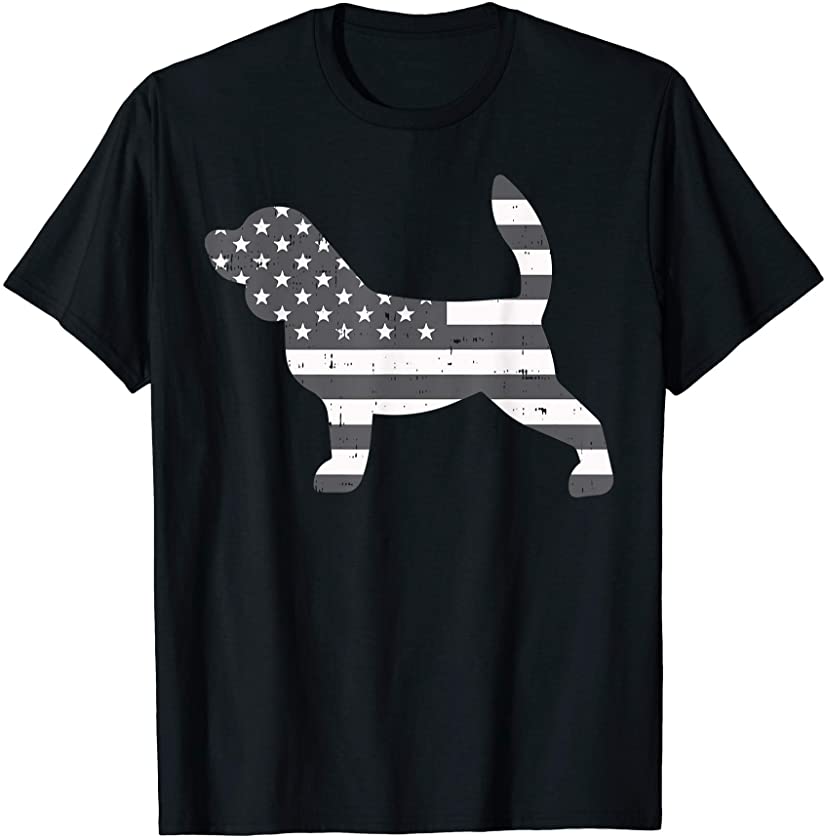 US Flag Gray Beagle Vintage Animal Pet Hound Hunt Dog Gift T-Shirt