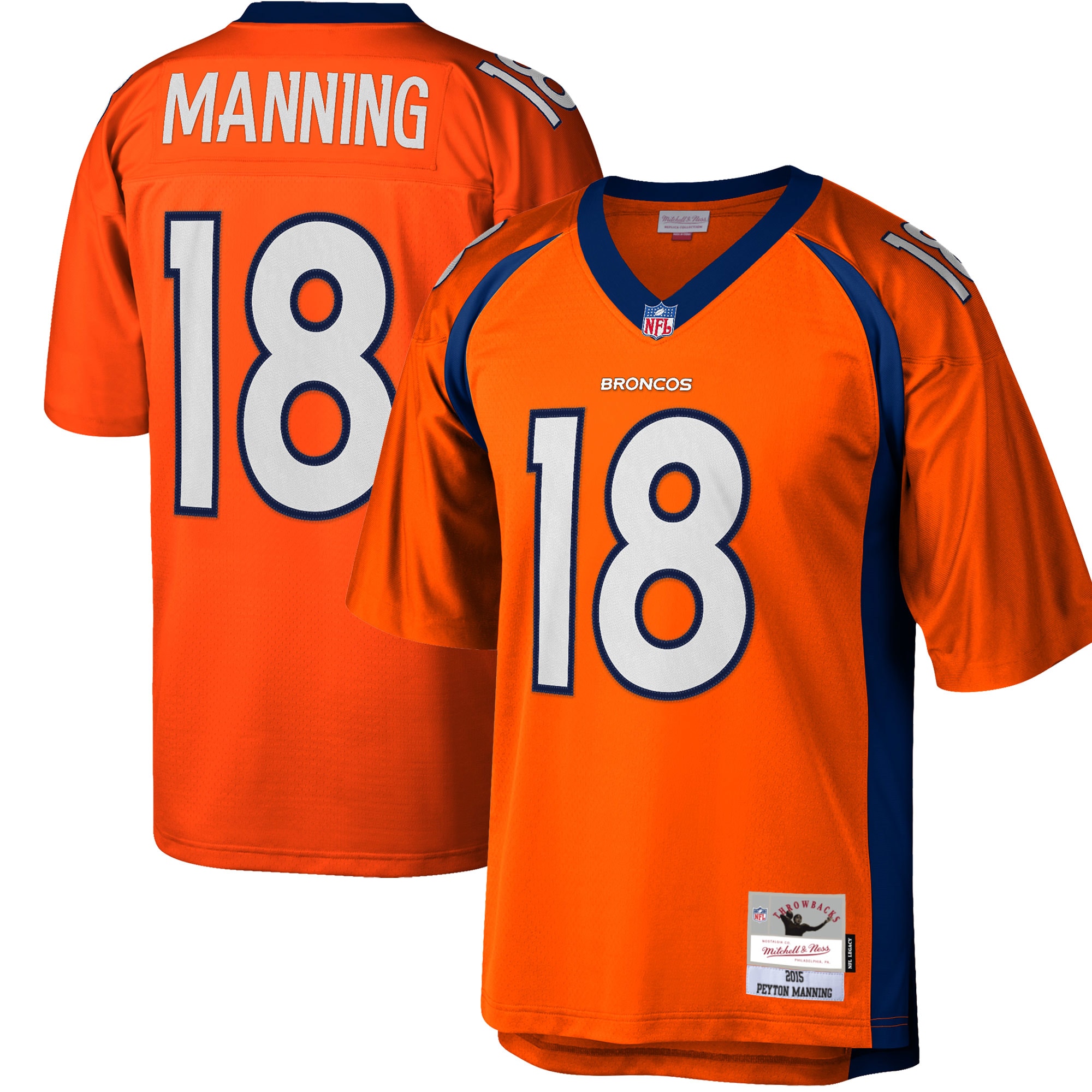 Peyton Manning Denver Broncos Mitchell & Ness Big & Tall 2015 Retired Player Replica Jersey – Orange