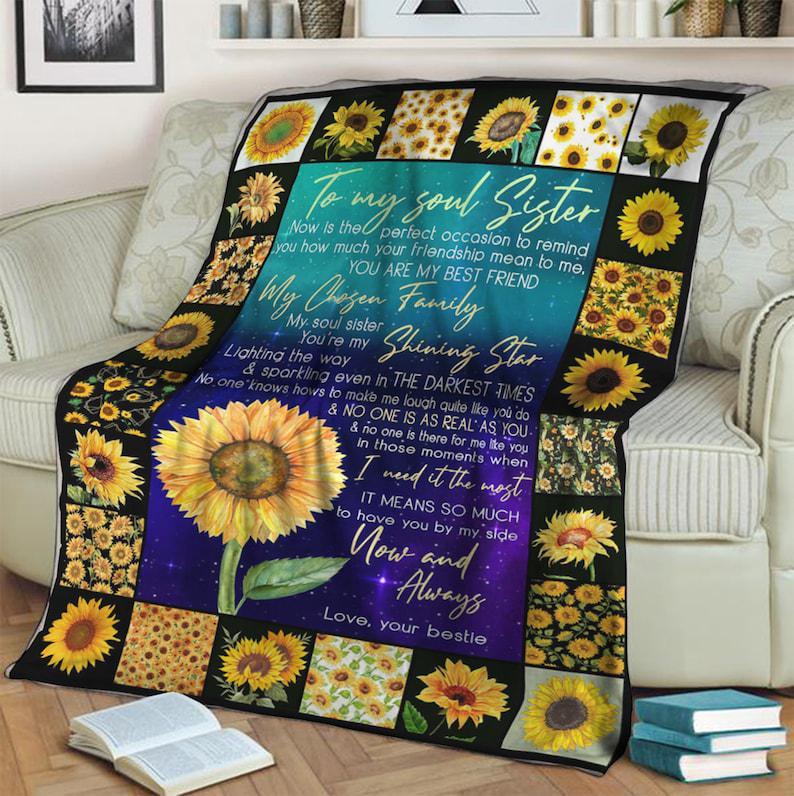 To My Sister You Are My Shining Star Fleece Blanket Gift For Sister Birthday Gift Friend Gift For Her Gift Home Decor Bedding Couch Sofa Soft And Comfy Cozy