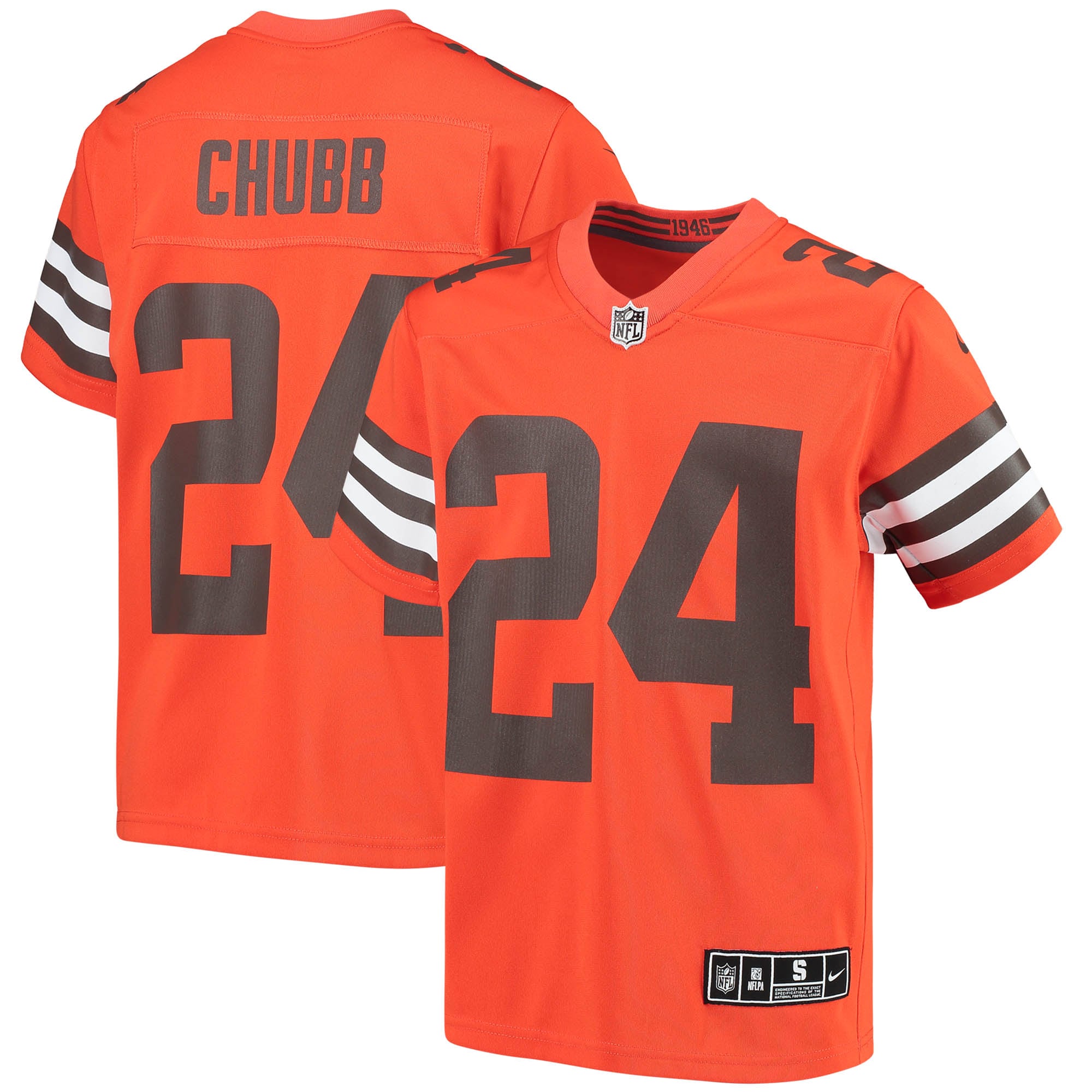 Nick Chubb Cleveland Browns Youth Inverted Team Game Jersey – Orange