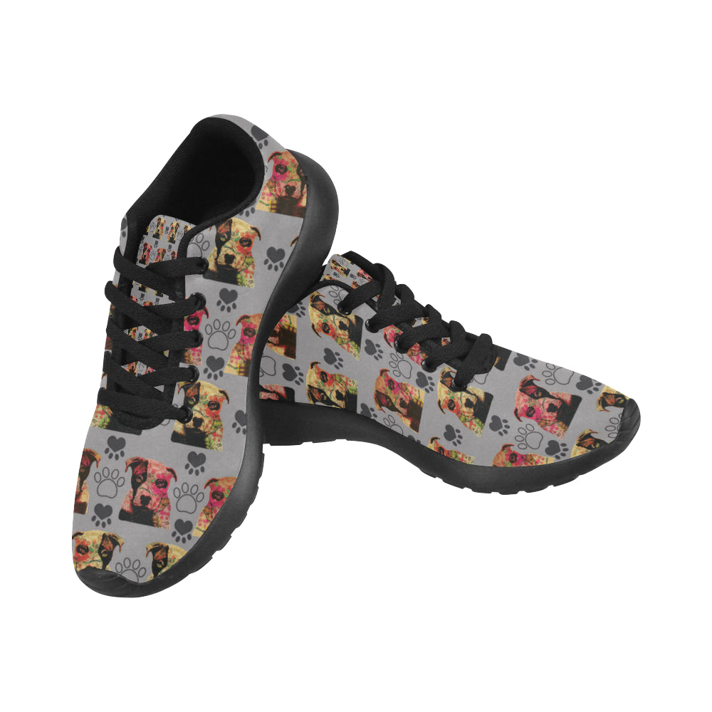 Pit Bull Pop Art Pattern No.1 Black Sneakers for Women