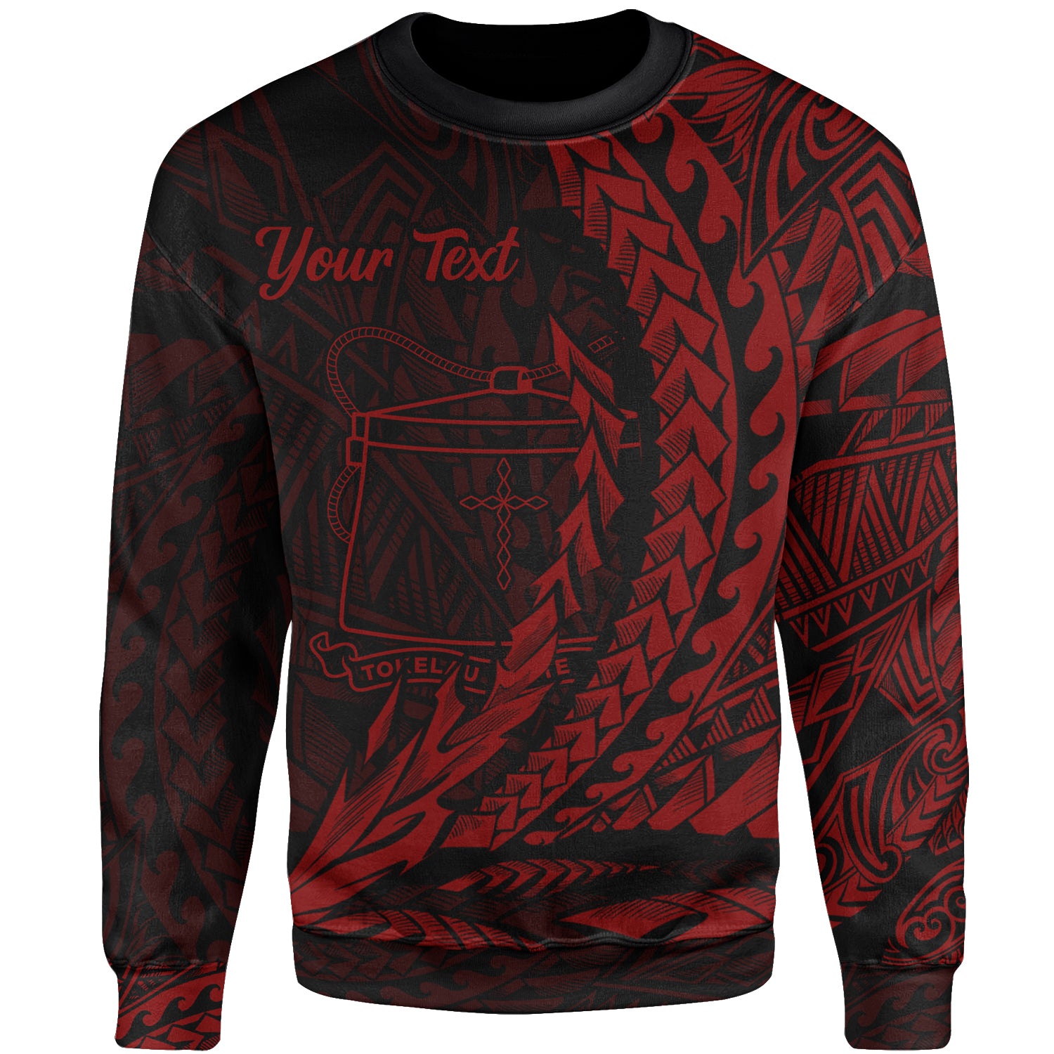 Tokelau Custom Personalised Sweatshirt – Wings Style Red Color – BN01