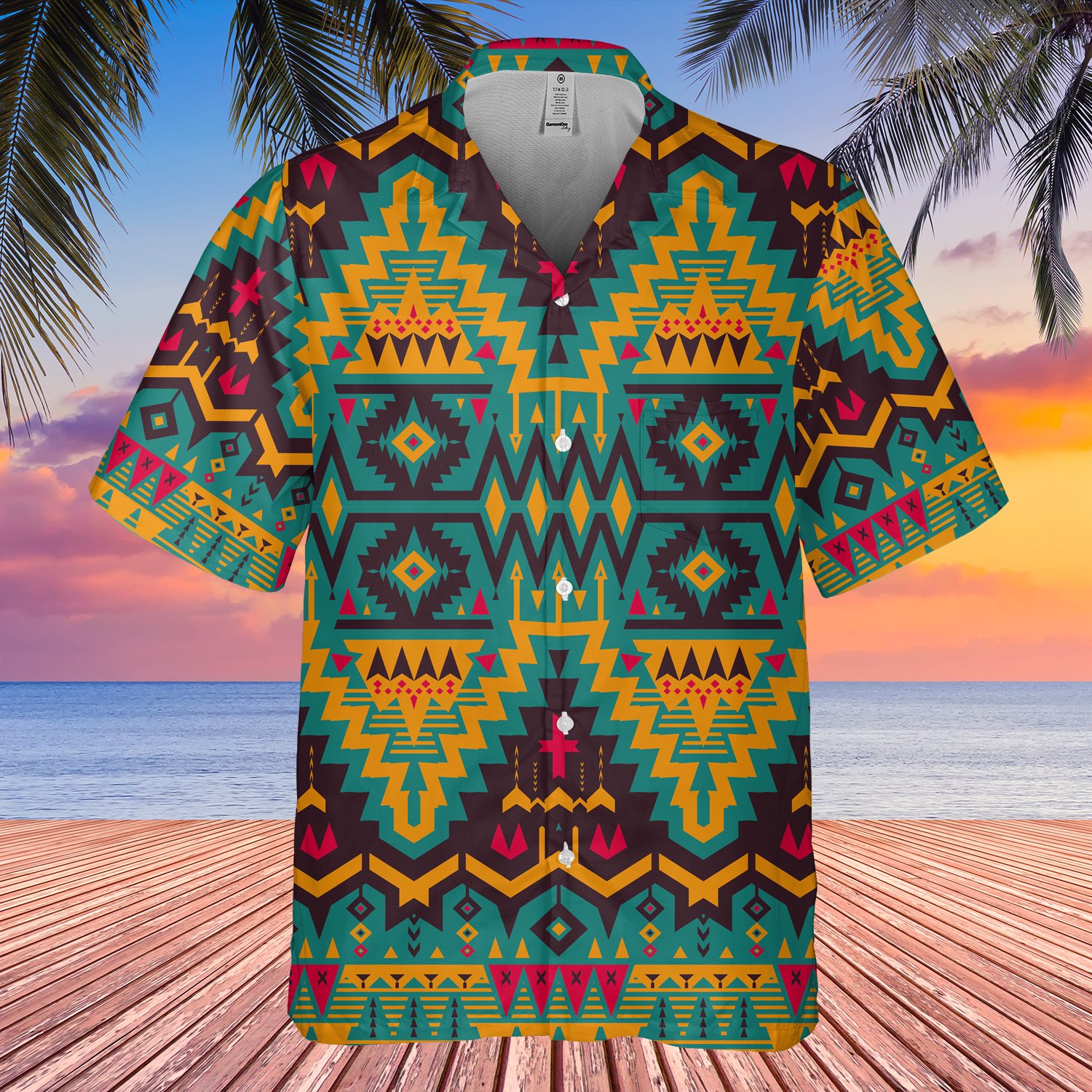 Orange And Emerald Colors Hawaii Shirt Ha106968