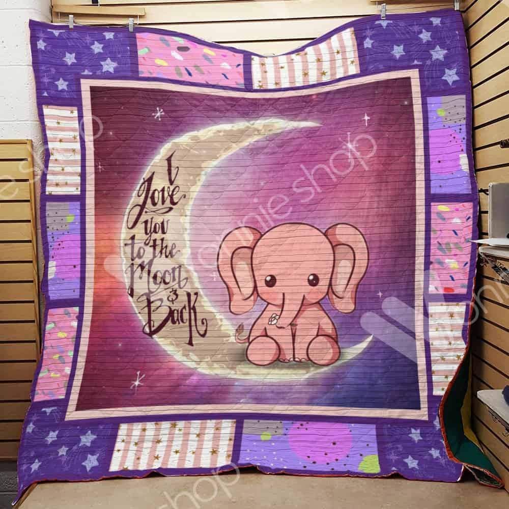 Baby Elephant At The Moon Clh0611004Q Quilt Blanket