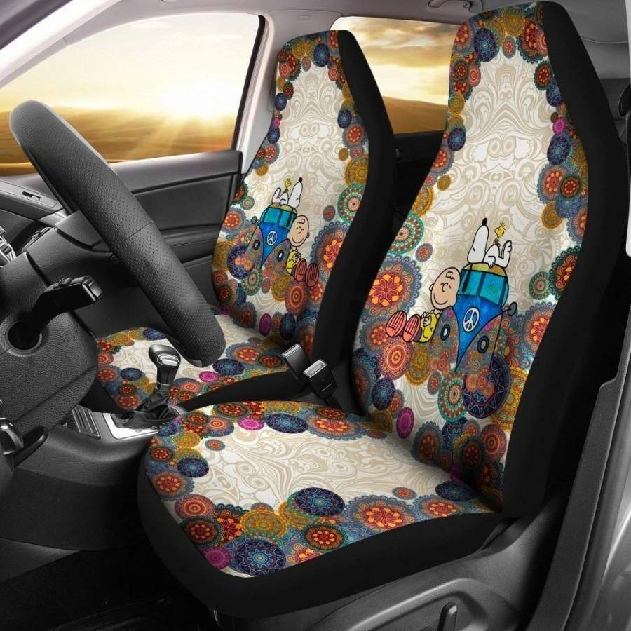 Charlie and Snoopy Hippie Van Car Seat Covers