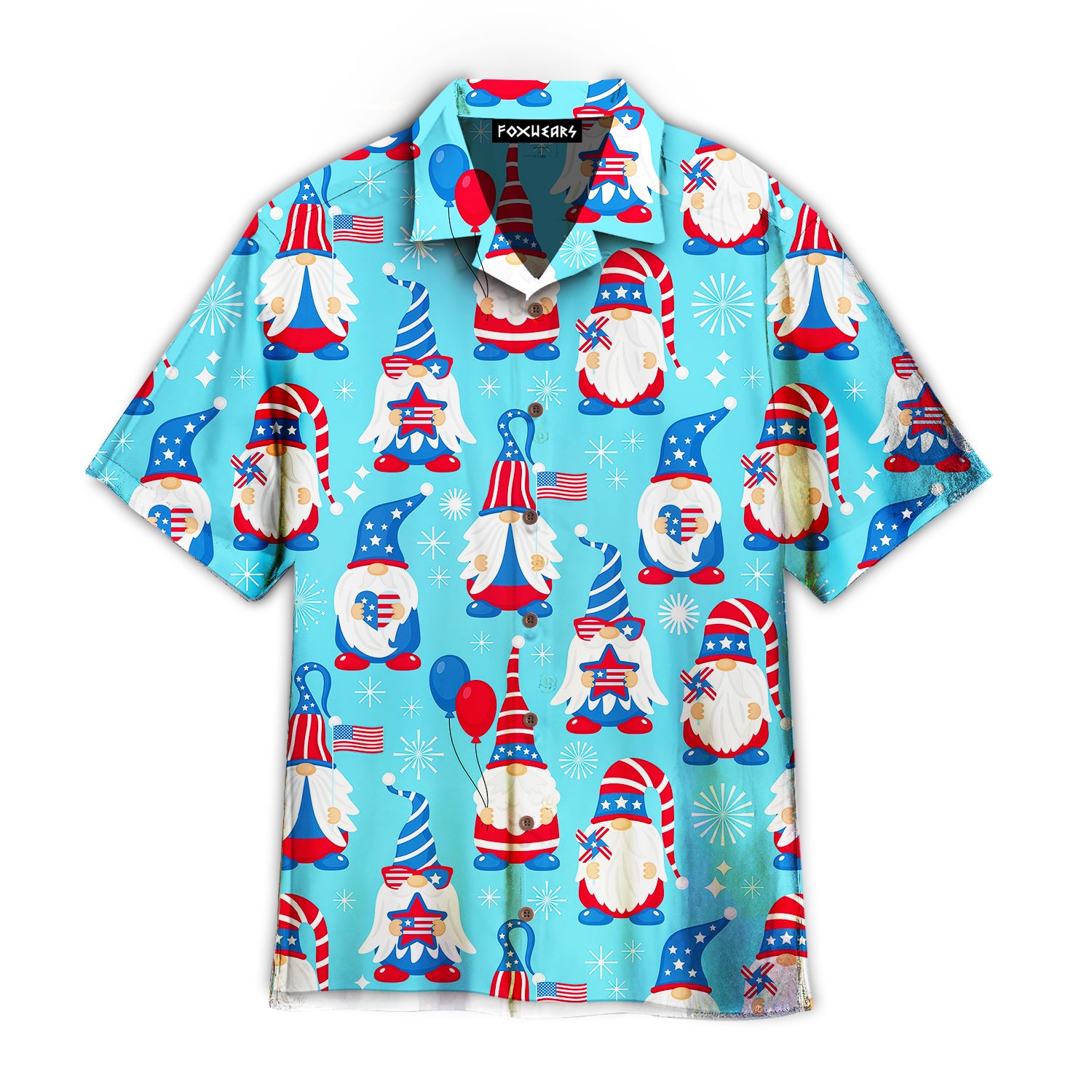 4Th Of July Cute Patriotic Usa Gnomes Hawaiian Shirt | For Men & Women | Wt6341