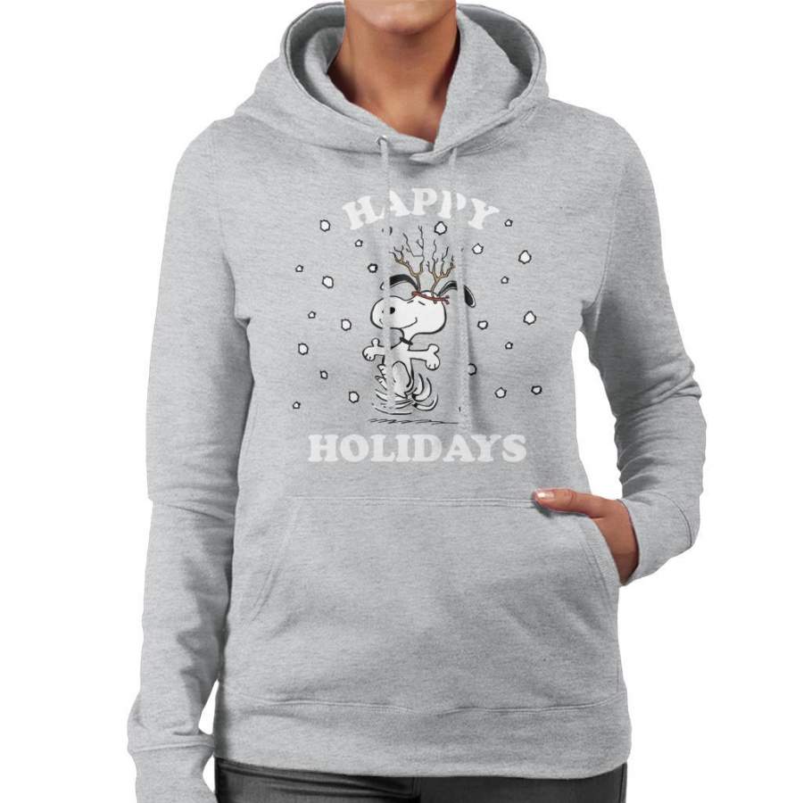 Peanuts Christmas Happy Holidays Snoopy Women’s Hooded Sweatshirt