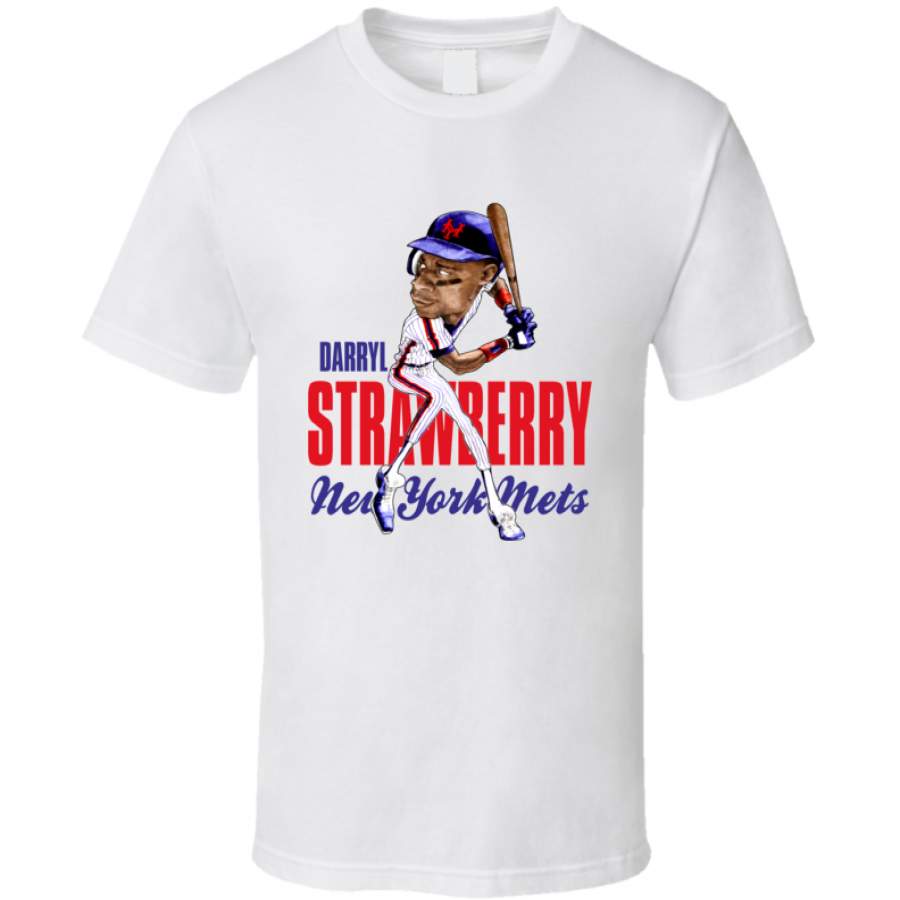 Darryl Strawberry New York Baseball Retro Caricature T Shirt