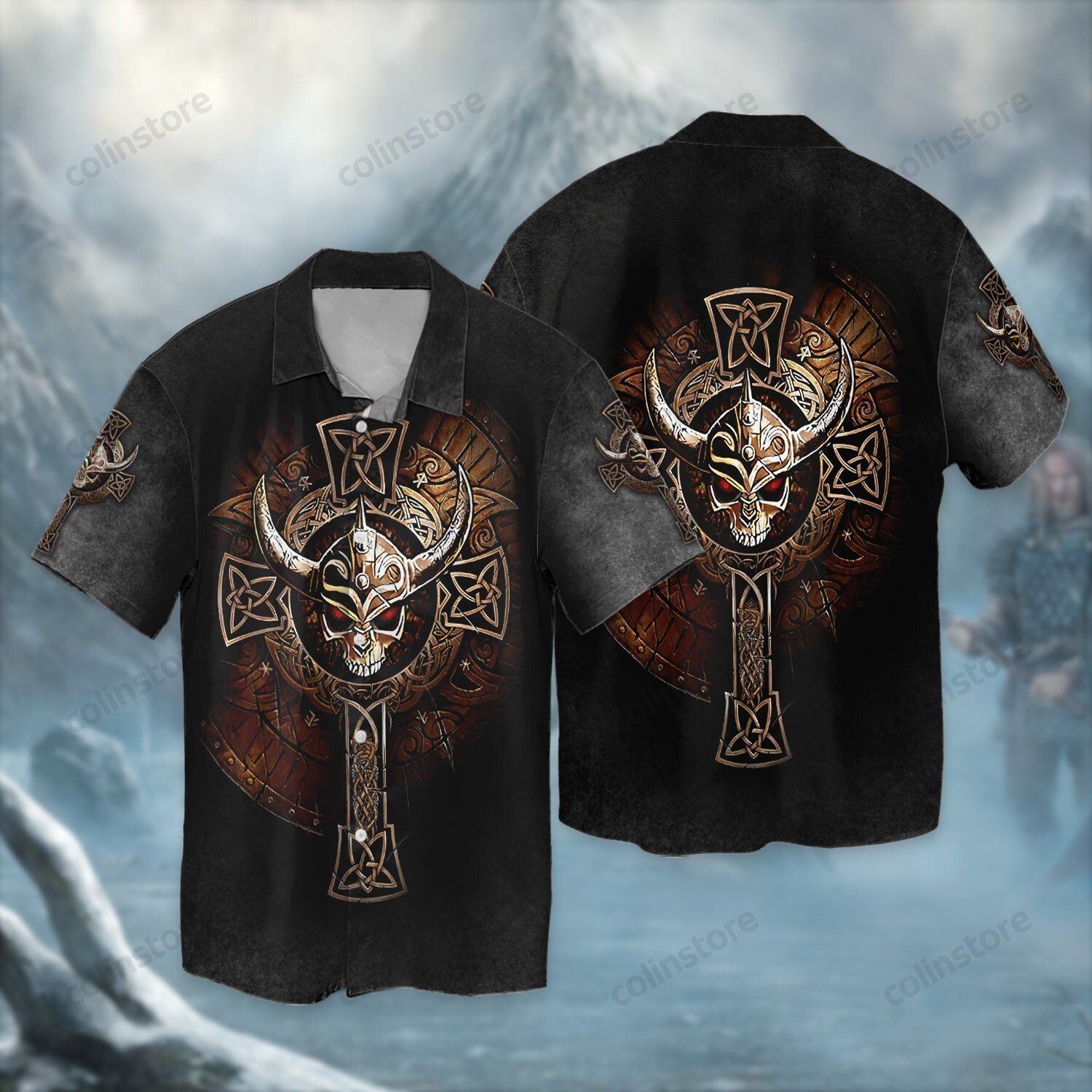 Skull Viking Hawaii Shirt Cool Gift For Ha31026