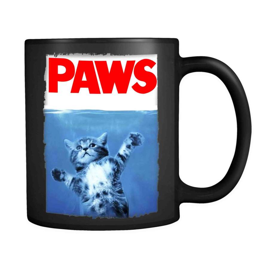 Paws Jaws Movie Kitten Kitty Cat 11oz Mug