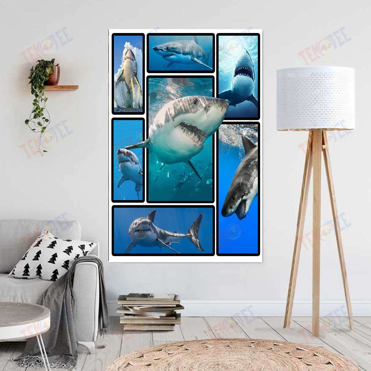 Custom Canvas Art Shark 3D Wall Art And Decor