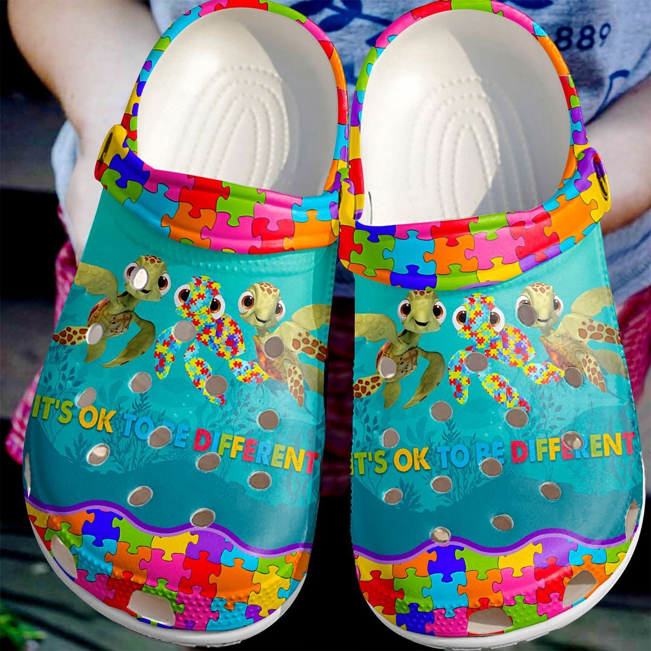 Autism Personalize Clog, Custom Name, Text, Fashion Style For Women, Men, Kid, Print 3D It’S Ok To Be Differrent