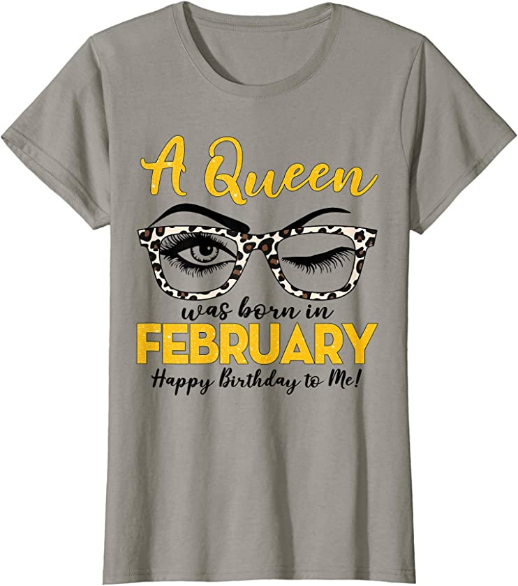 Womens Th Leopard Wink Eyes February Birthday Costume Women Gift T-Shirt