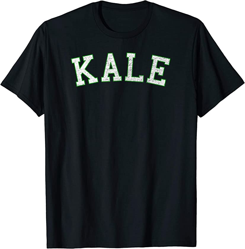 Vintage Retro Kale University Funny Vegan T Shirt