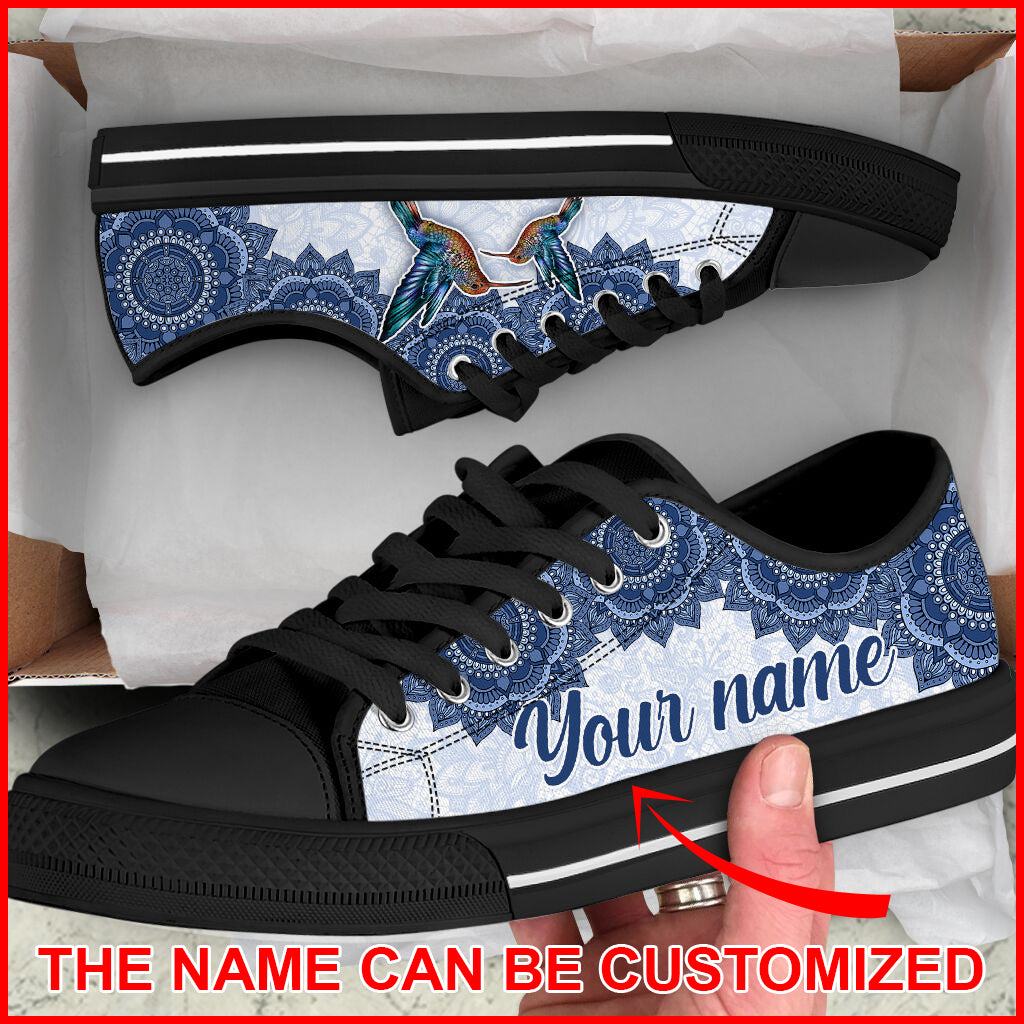 Hummingbird Mandala Luxury Low Top Canvas Print Lowtop Casual Shoes Gift For Adults