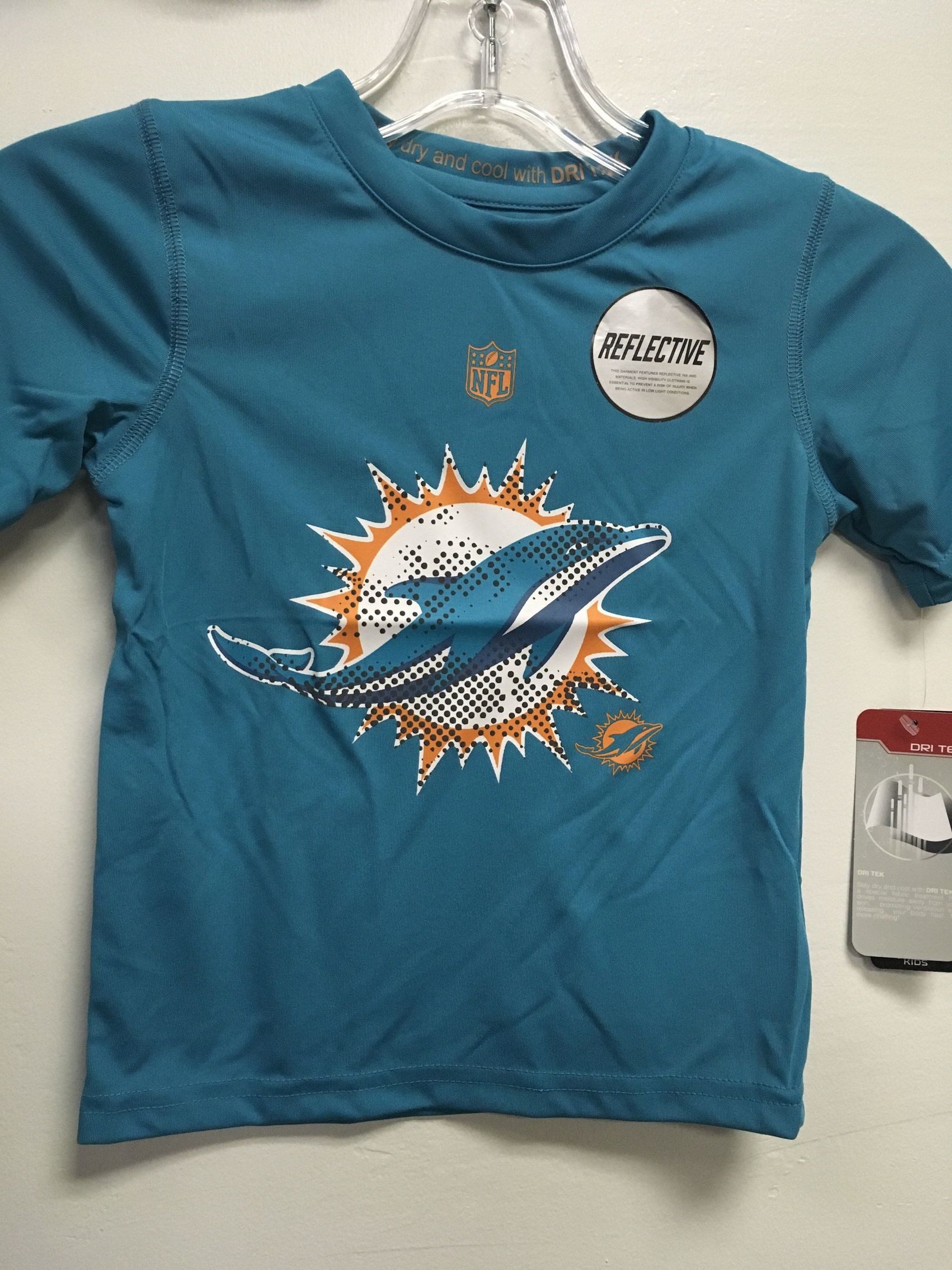 Miami Dolphins Carbon Logo Dri Tek Shirt