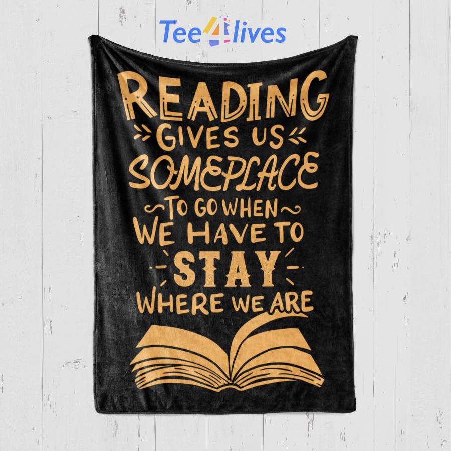 Custom Blanket Reading Reader Book Lover Literature Library Month Gift Fleece Blanket