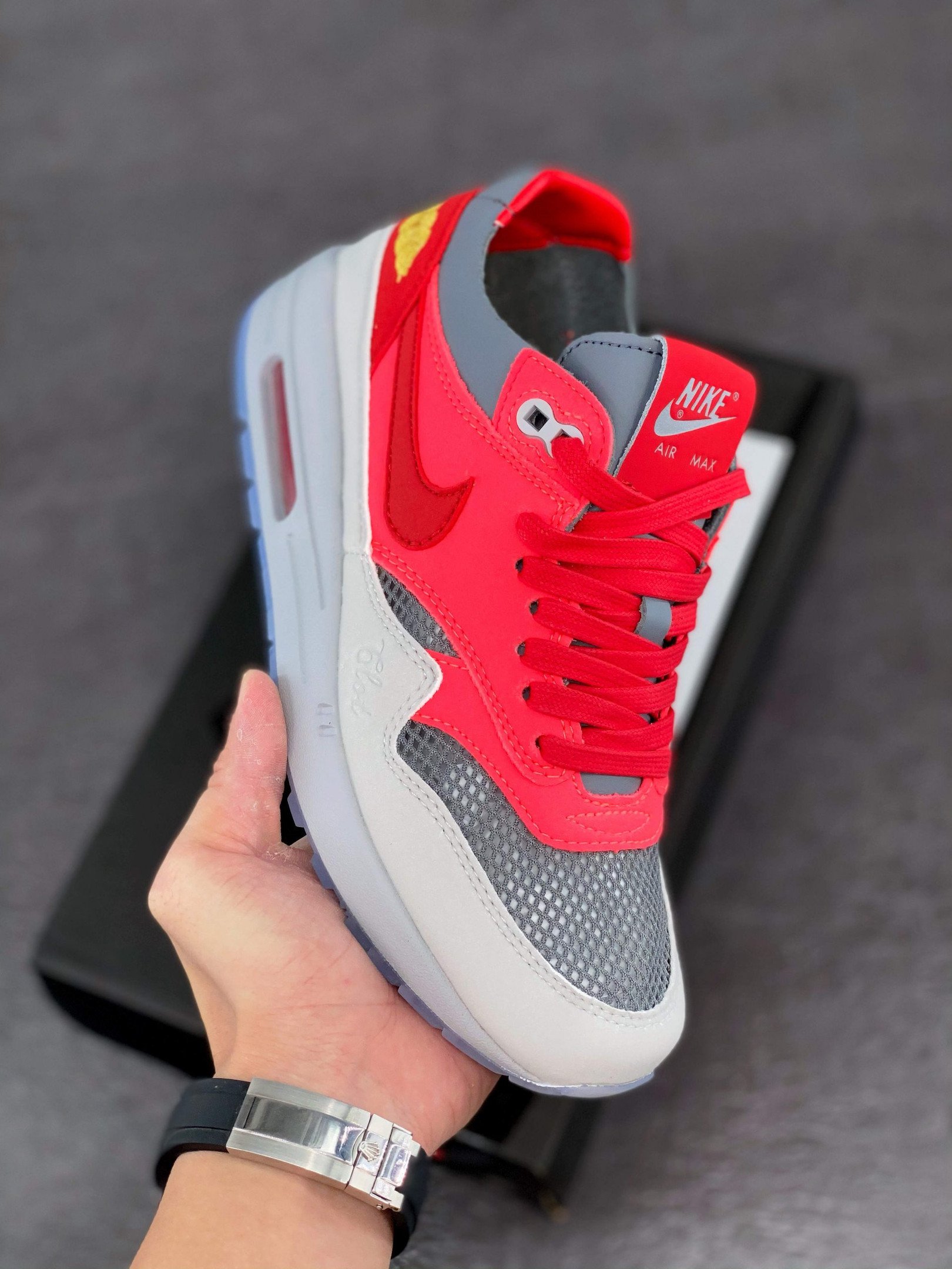 Clot x Nike Air Max 1 K.O.D. Solar RedUniversity Red-Cool Grey 5341063