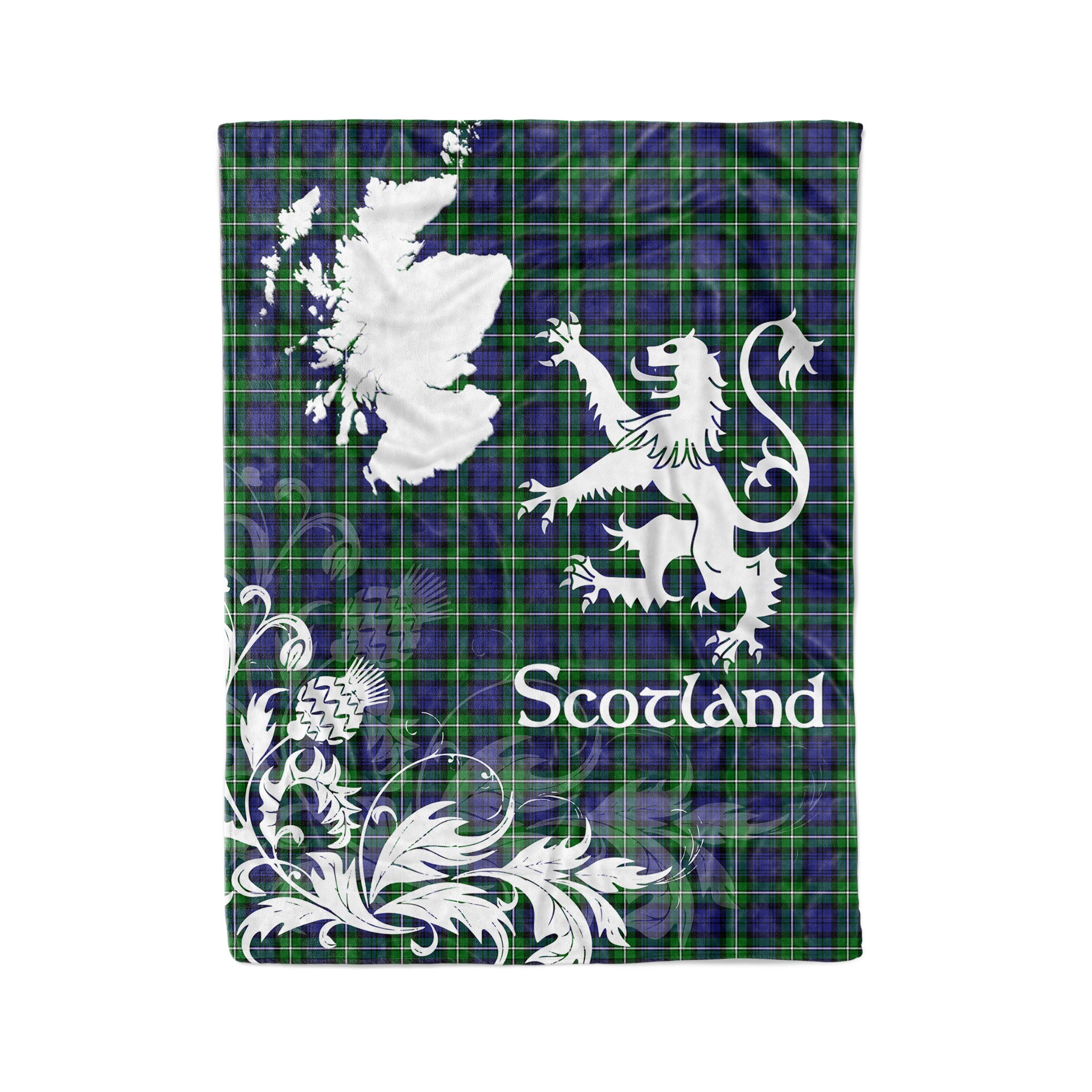 Tartan Plaid Fleece Blanket Tartan Blanket Thistle And Lion Scottish Clan Forbes Modern Plaid Blanket