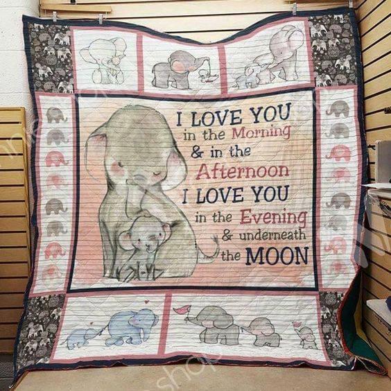 Hhb1205 – Elephant – Love You All Day – Quilt