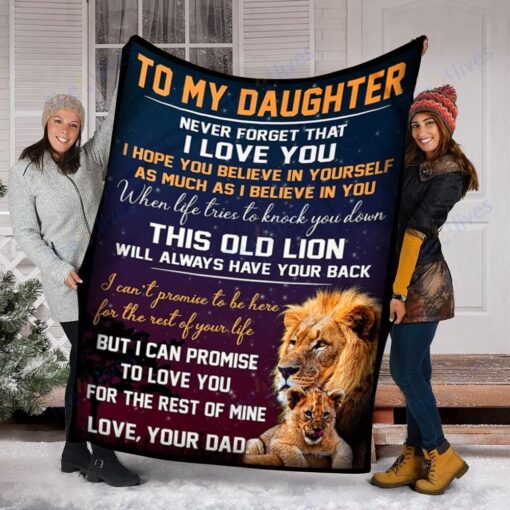 To My Daughter I Love You Lion Soft Cozy Lightweight Premium Blanket