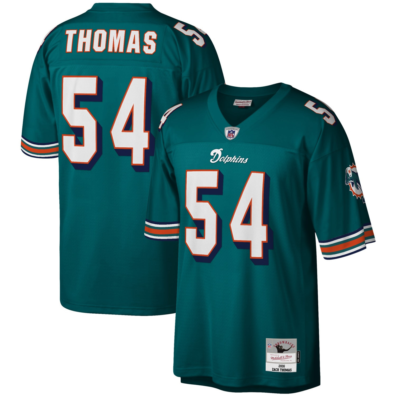 Zach Thomas Miami Dolphins Mitchell & Ness 2006 Legacy Replica Jersey – Aqua NFL