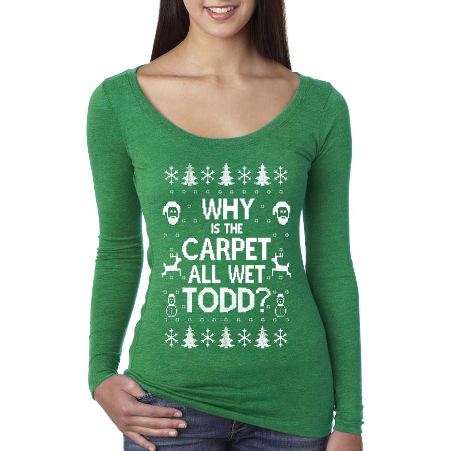 Why is The Carpet All Wet Todd Margo Couples Womens Scoop Long Sleeve