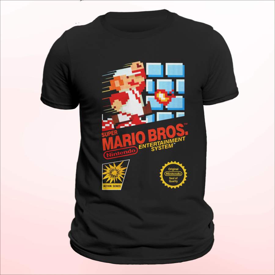 Super Mario Bros Funny Nintendo Retro Game Shirt Super Mario Bros Screen Tee