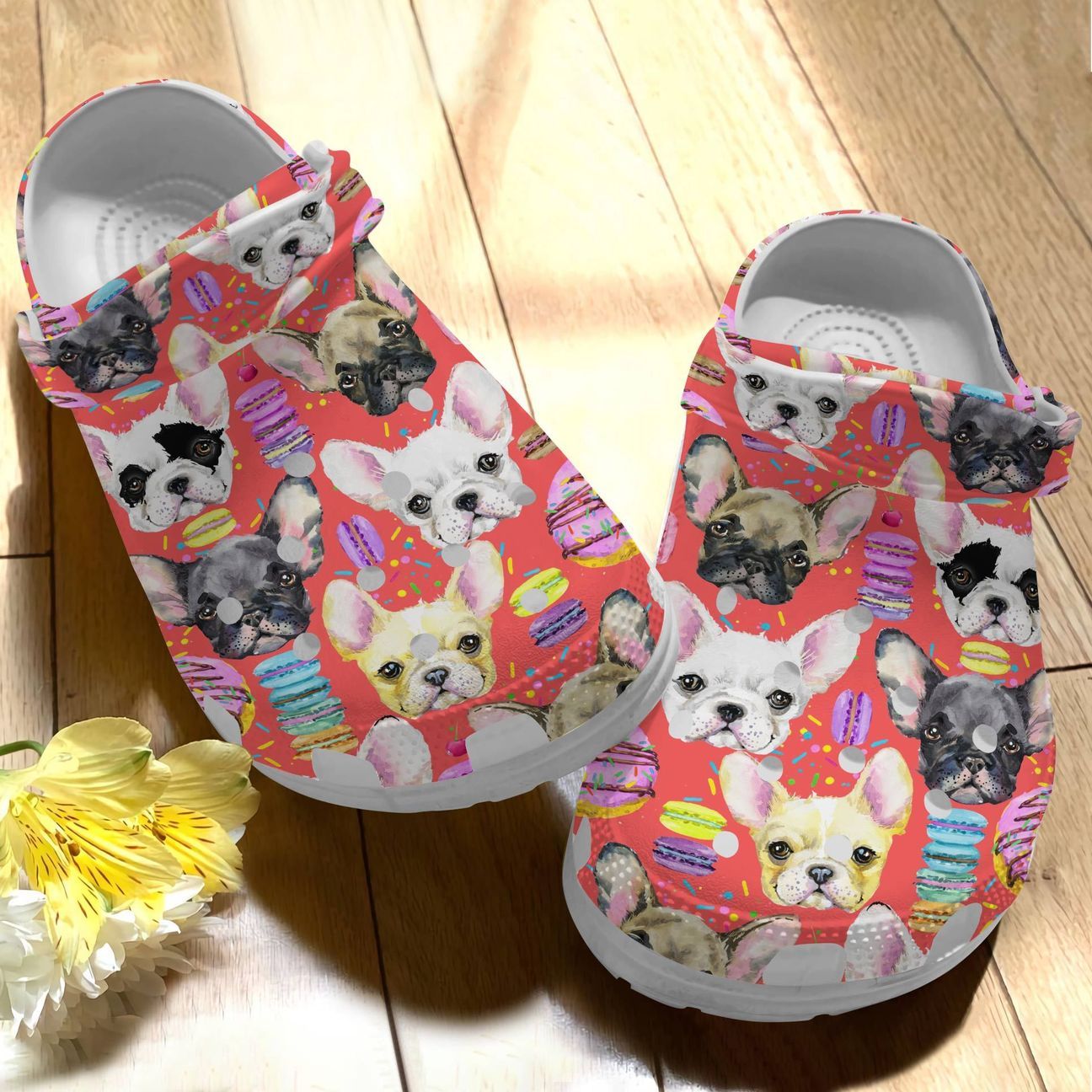 French Bulldog Personalized Clog, Custom Name, Text Frenchies And Sweets, Fashion Style For Women, Men, Kid, Print 3D