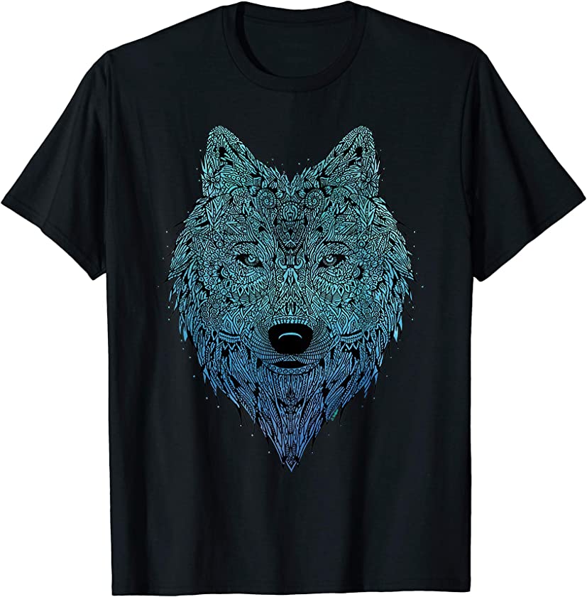 Wolf of the night sky illuminating animal nature T-Shirt