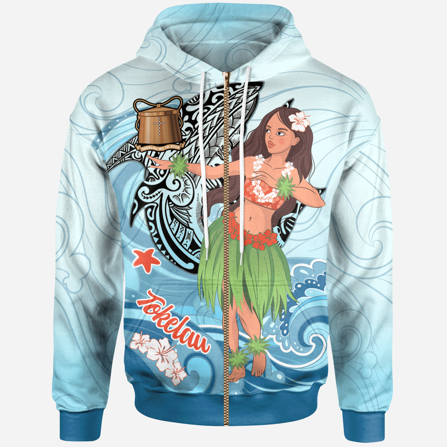 Tokelau Zip Hoodie – Polynesian Girls With Shark