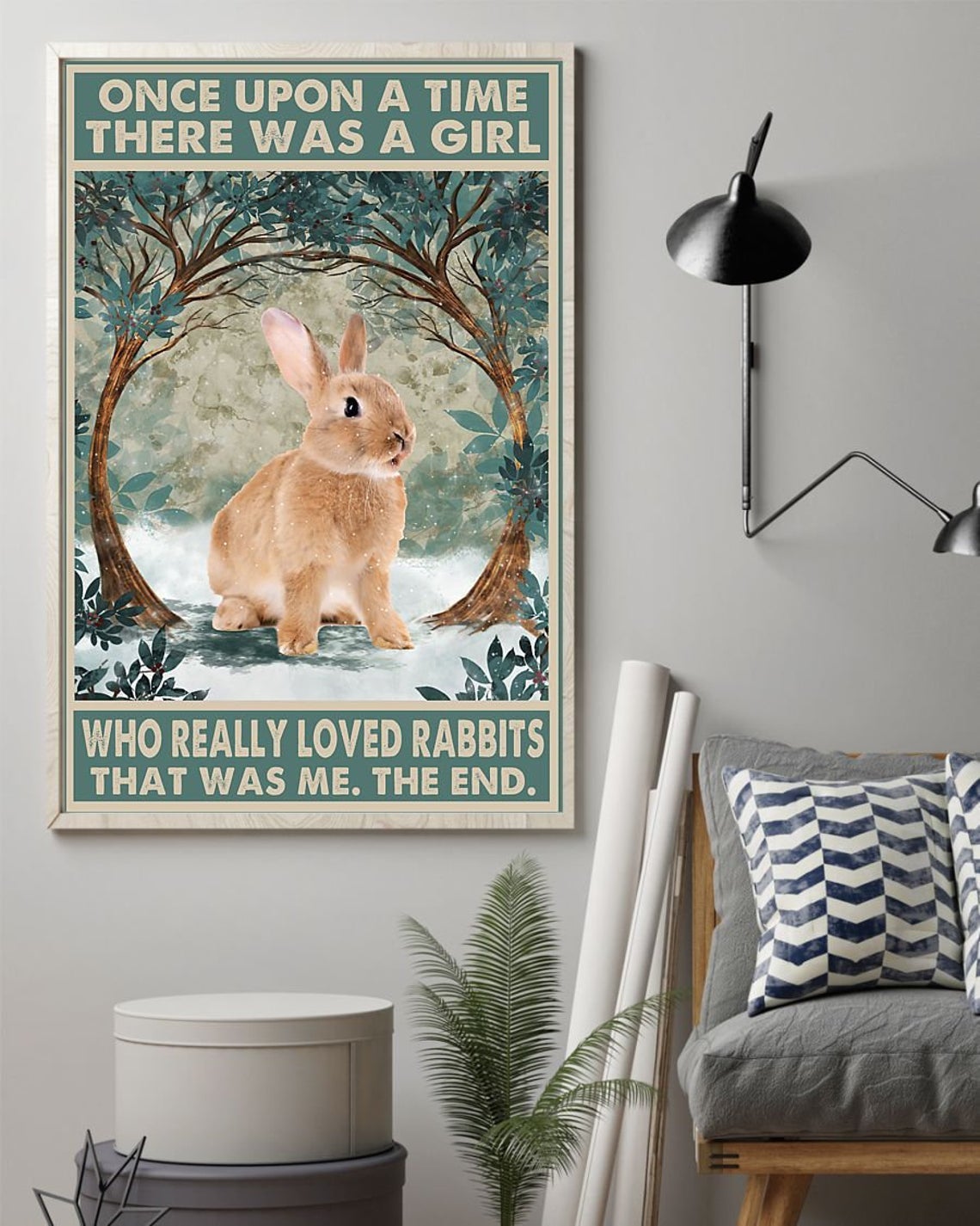 Rabbit, Once Upon A Time There Was A Girl Canvas And Poster, Canvas Prints, My Poster Wall, Canvas Wall Art, Wall Decor Visual Art