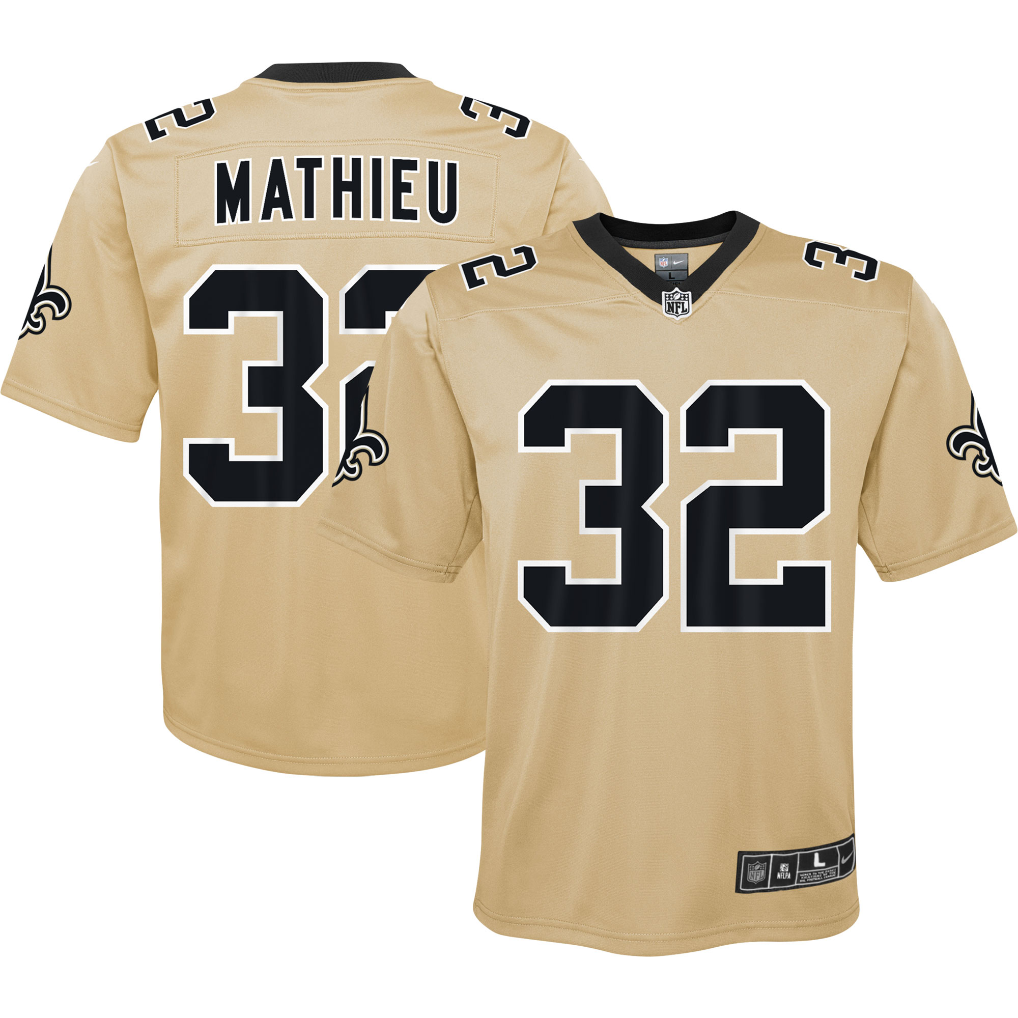 Youth New Orleans Saints Tyrann Mathieu Gold Inverted Game Jersey