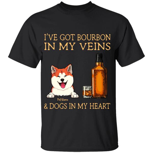 I’Ve Got Bourbon In My Veins & Dogs In My Heart Personalized T-Shirt Ts-Nb679