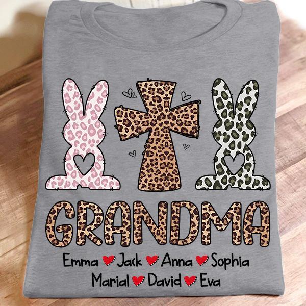 Personalized Name T-shirt Grandma Bunny Gift Unisex T-shirt Hoodie Plus Size S-5xl