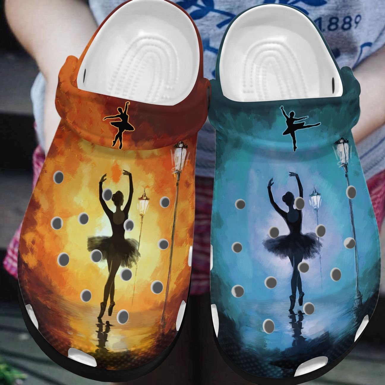 Ballet Personalized Clog, Custom Name, Text, Color, Number Fashion Style For Women, Men, Kid, Print 3D Fire And Water