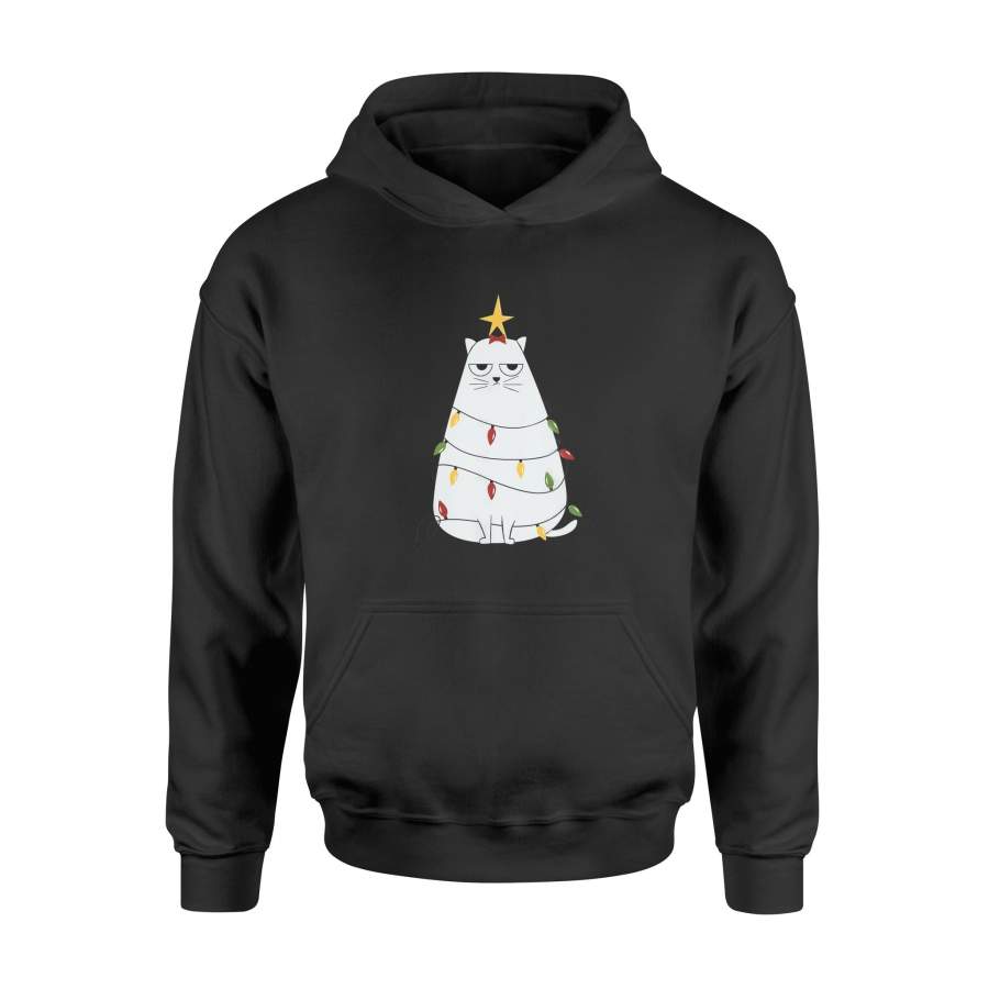 Grumpy Christmas Cat Light T-shirt Gift for Men Women Kids – Standard Hoodie