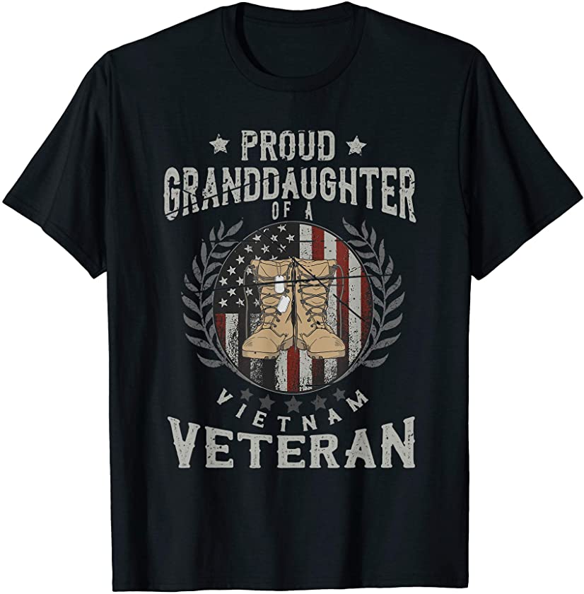 Vintage Granddaughter Grandfather Vietnam Veteran Vietnam T-Shirt