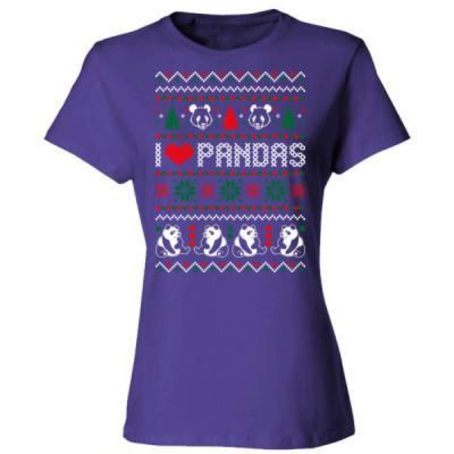 AGR I Love Pandas Ugly Christmas Sweater Xmas – Ladies’ Cotton T-Shirt