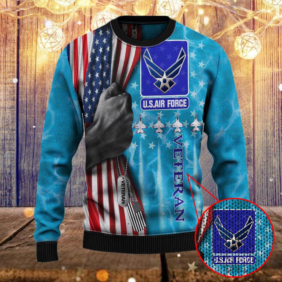 Armed Forces Usaf Air Forces Military Vva Vietnam Veterans Day Gift For Father Dad Christmas Ugly Sweater