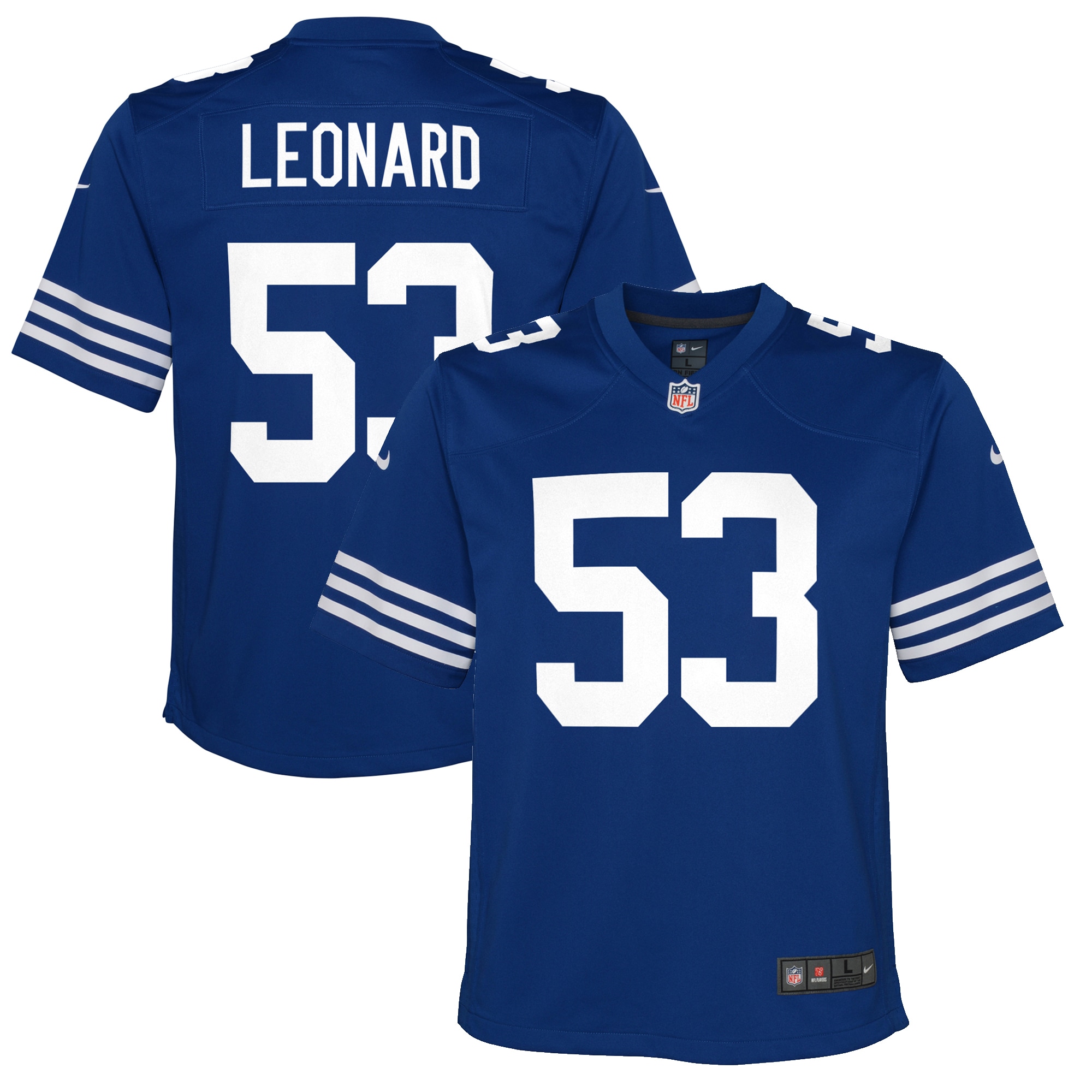 Youth Indianapolis Colts Shaquille Leonard Royal Game Jersey