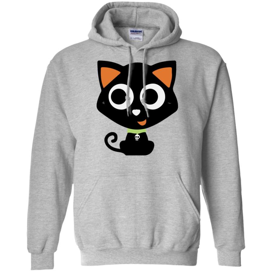 Glitter Halloween, black cat black Pullover Hoodie