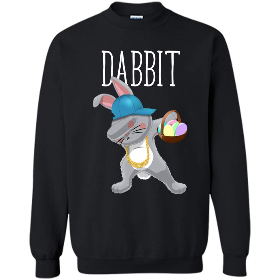 Dabbit Dabbing Easter Bunny Hip Hop Shirt Kids Easter Gift Printed Crewneck Pullover Sweatshirt 8 oz