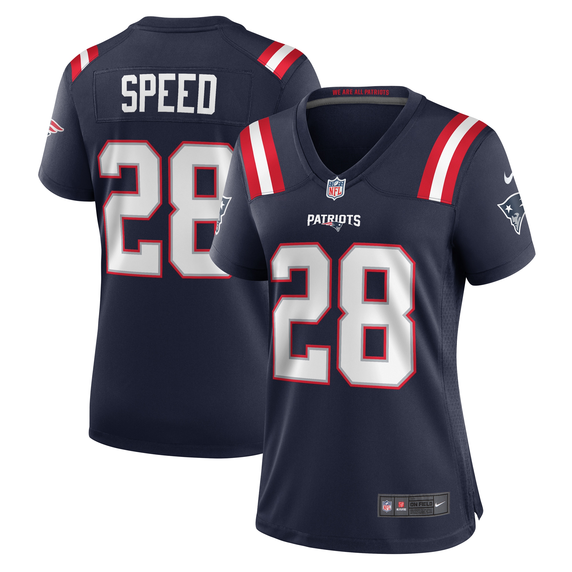 Women’s New England Patriots Ameer Speed  Navy Team Game Jersey