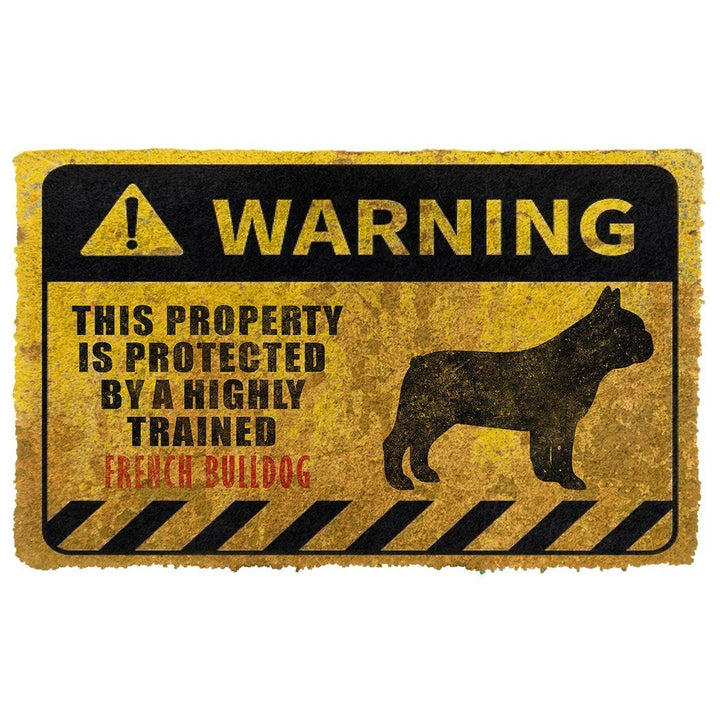 Waybackapparel This Property Is Protected By A Highly Trained French Bulldog 3D Doormat