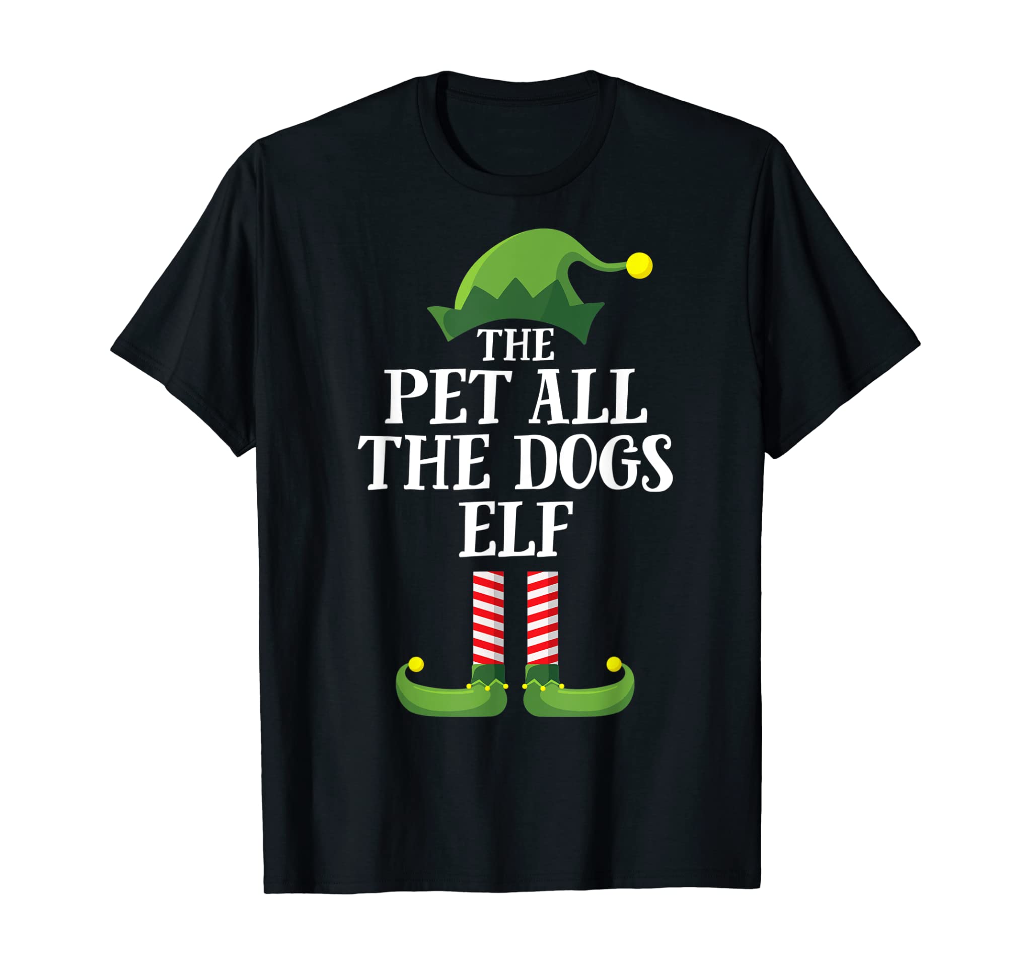 Pet All The Dogs Elf Matching Family Group Christmas Pajama T-Shirt