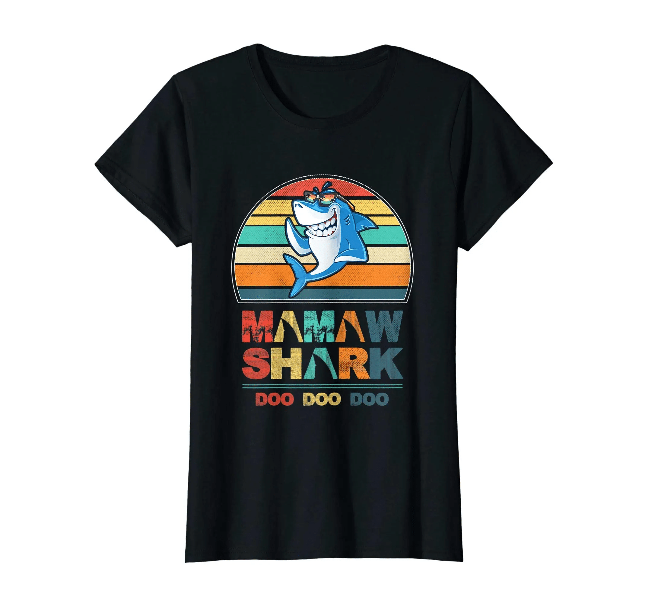 Womens Retro Vintage Mamaw Sharks Tshirt Gift For Womens