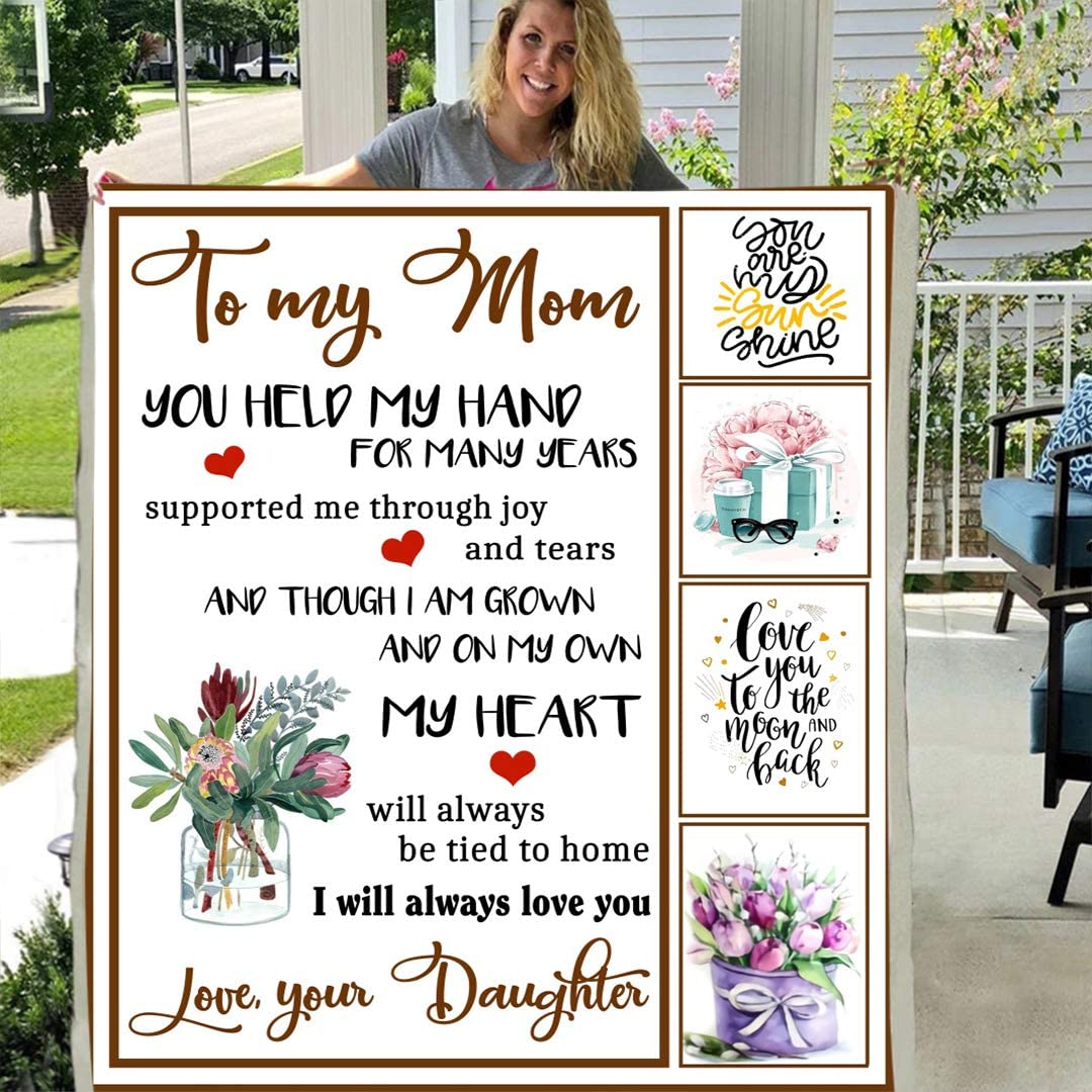 To my mom personalized custom 3d custom fleece photo blanket fan gift love your daughter