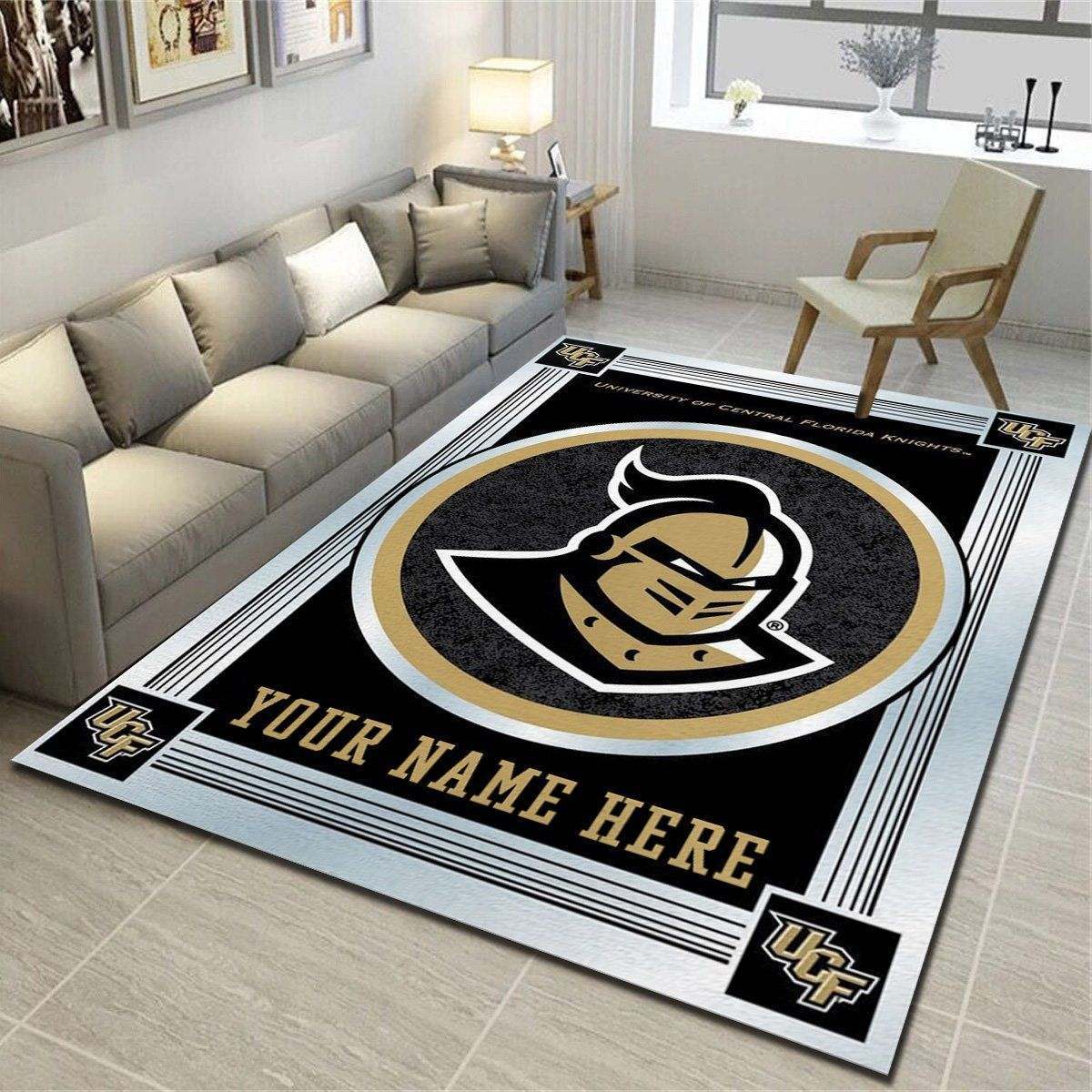 UCF Knights Personalized Area Rugs, Living Room Carpet, Customized Floor Decor